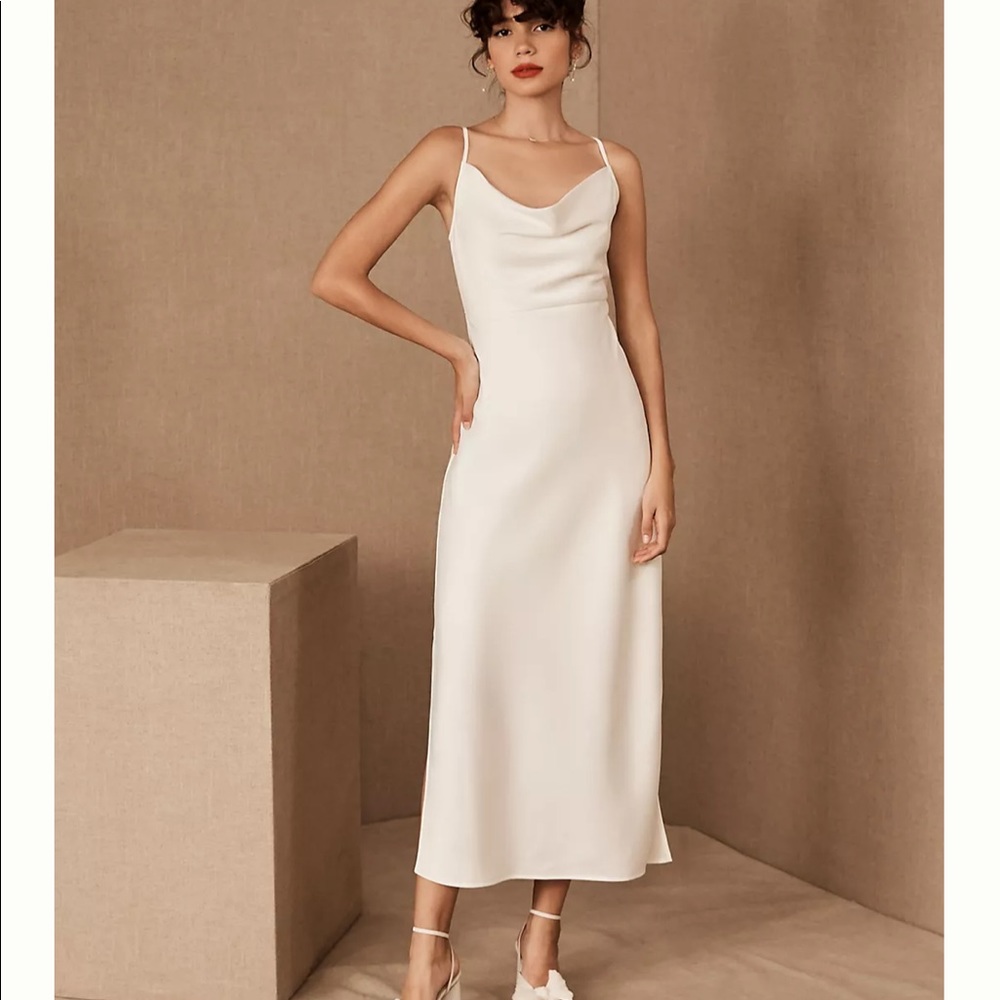 BHLDN x Sachin & Babi Cali Satin 6 -  Ivory Satin Charmeuse Slip Wedding Midi